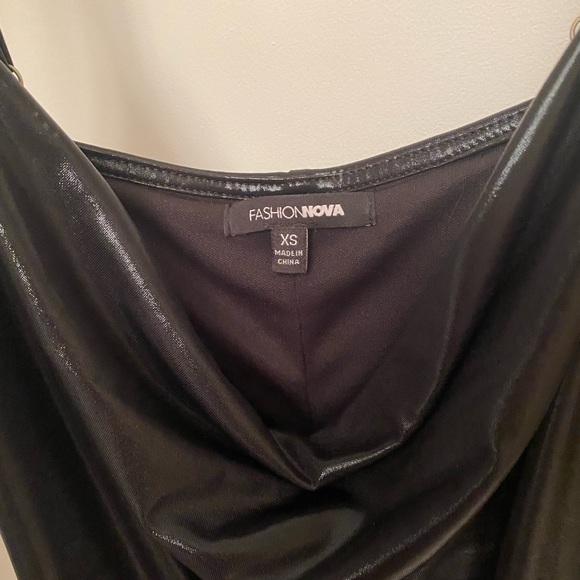 BLACK RUCHED MIDI DRESS - Picture 5 of 5